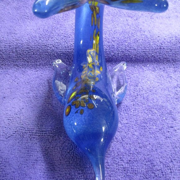 Vintage Whale Glass Blue & Gold touch of yellow - Picture 3 of 6